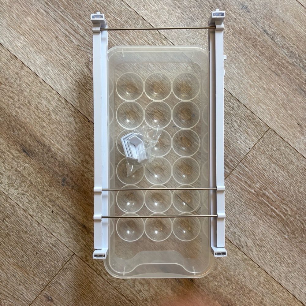 Skywin Refrigerator Egg Drawer Clear White Sliding Pull-Out Organizer